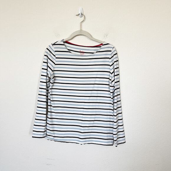 [Boden] Breton Striped Blue White Relaxed Fit Long Sleeve Cotton T-Shirt Sz US 8 - Picture 1 of 11